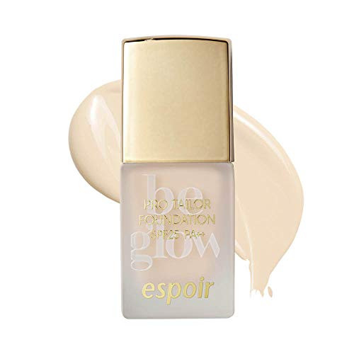 ESPOIR Pro Tailor Foundation Be Glow SPF25 PA plus plus 10ml  2 Ivory   Natural Cover for Blemishes and Long-Lasting Beautiful Radiance that Makes Skin Look Good