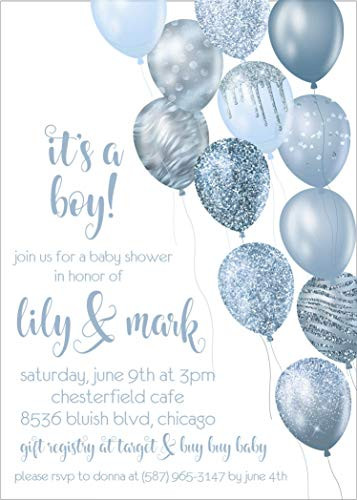 Boys Blue Baby Shower Invitations With Envelopes Baby Shower Invitations For Boys