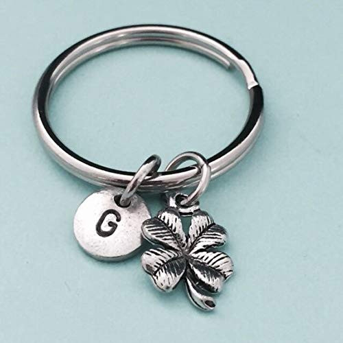 four leaf clover key chain four leaf clover charm holiday personalized keychain initial keychain initial charm customized keychain four leaf clover key chain four leaf clover charm holiday personalized keychain initial keychain initial charm customized keychain