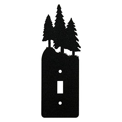 3 Pine Trees Toggle Light Switch Wall Plate  Single Toggle Black