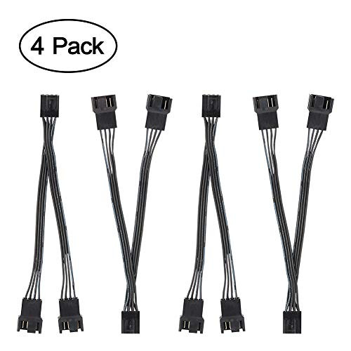 PWM Splitter Cable, VANDESAIL 4-Pack 4PIN PWM Fan Splitter Cable Y Splitter Computer PC Fan Power Cable 1 to 2 Converter (Fan Splitter Cable)