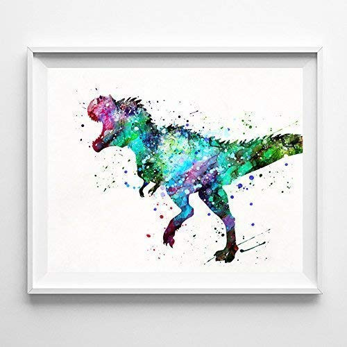 Tyrannosaurus Rex Dinosaur Watercolor Wall Art Poster Home Decor Artwork Poster - Unframed