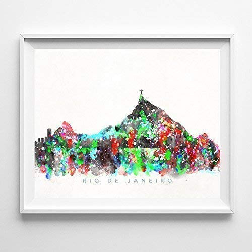 Rio de Janeiro Brazil Watercolor Skyline Poster Cityscape Wall Art Print Home Decor Watercolour Artwork - Unframed Rio de Janeiro Brazil Watercolor Skyline Poster Cityscape Wall Art Print Home Decor Watercolour Artwork - Unframed
