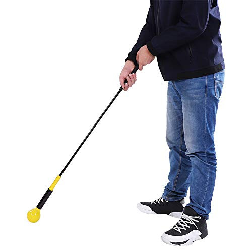 Golf Swing Trainer Aid Bar 45.3in Yellow Golf Swing Trainer Warm-Up Stick Suit for Indoor Outdoor Practice Chipping Hitting Golf Accessories Golf Swing Training Aid  Yellow