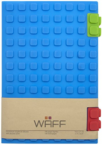 WAFF Soft Silicone Cover Notebook Journal Large 8.25 x 5.5 inch Blue