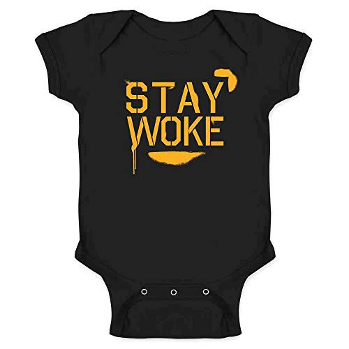 Pop Threads Stay Woke Graffiti Black 6M Infant Baby Boy Girl Bodysuit