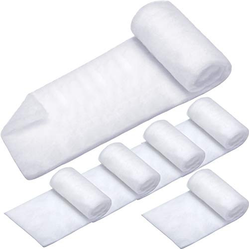 6 Pieces Christmas Snow Blanket Roll Fake Indoor Snow Blanket Artificial Cotton Snow Blanket Holiday Decorating Snow for Christmas Decoration Village Displays Under The Christmas Tree