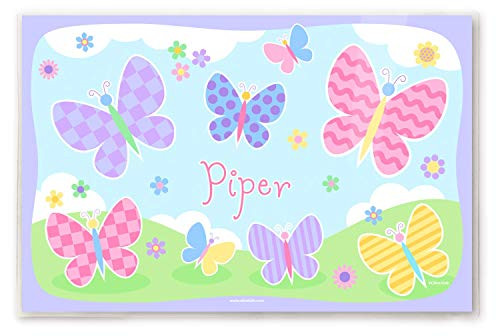 Olive Kids Personalized Butterfly Garden Placemat 18 Inch by 12 Inch Laminated
