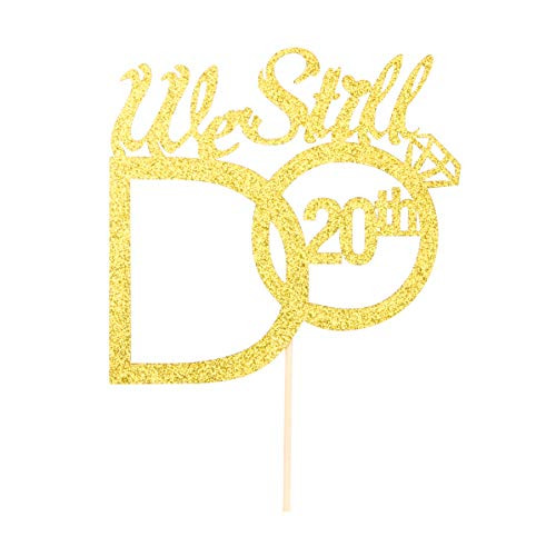 Gold We Still Do 20th Cake Topper - 20th Vow Renewal Wedding Anniversary Party Decoration Gold We Still Do 20th Cake Topper - 20th Vow Renewal Wedding Anniversary Party Decoration