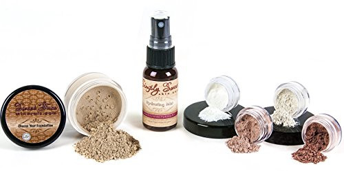 STARTER SET w SETTING SPRAY MIST  FAIR 2  Mineral Makeup Kit Bare Face Matte Sheer Foundation Cover