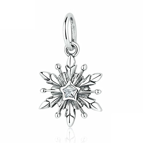 ABAOLA Sparkling Snowflakes Charm 925 Sterling Silver Christmas Beads fit for Fashion Charms Bracelet and Necklace Snowflakes Dangle ABAOLA Sparkling Snowflakes Charm 925 Sterling Silver Christmas Beads fit for Fashion Charms Bracelet and Necklace Snowflakes Dangle