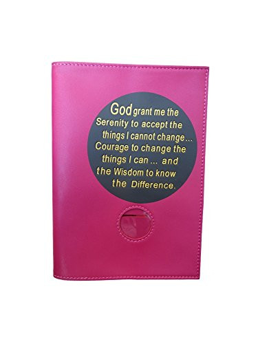 AA Big Book Cover Two-Toned with Serenity Prayer  Pink