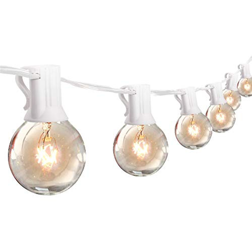 VAVOFO Outdoor String Lights with G40 Globe Bulbs Waterproof Backyard Patio Lights Hanging Indoor Outdoor String Lights for Bistro Deckyard Cafe Gazebo Porch Garden Party UL Listed  White 25