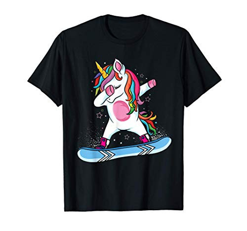 Cute unicorn Snowboarding Skiing Dabbing unicorn Snowboard T-Shirt Cute unicorn Snowboarding Skiing Dabbing unicorn Snowboard T-Shirt