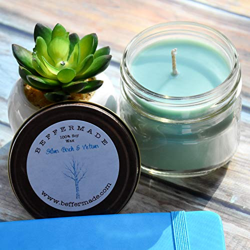Silver Birch and Vetiver Candle - 4 oz soy mason jar candle