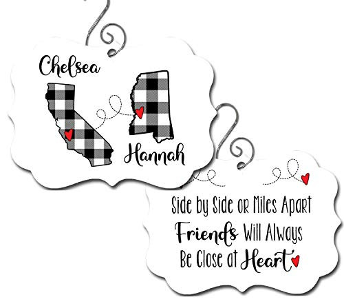 Best Friend Ornament Long Distance Friendship Personalized Custom City and State
