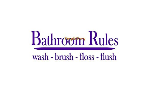 Bathroom Rules Wash Brush Floss Flush - Wall Decal