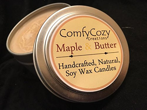 Maple and Butter Soy Wax Candle - Handmade - 4 oz tin Maple and Butter Soy Wax Candle - Handmade - 4 oz tin
