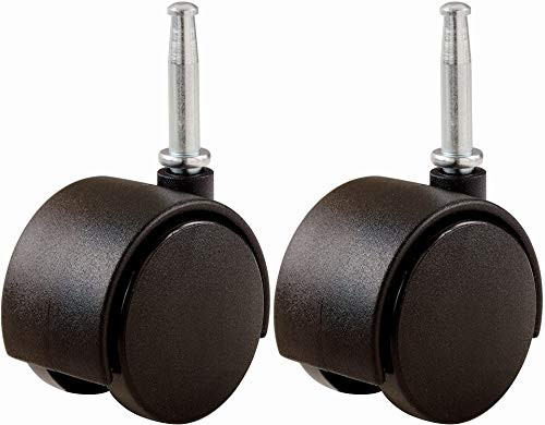 Shepherd Hardware 9418 2-Inch Office Chair Caster Twin Wheel 5 16-Inch Stem Diameter 75-lb Load Capacity 2-Pack Black 2 Pack
