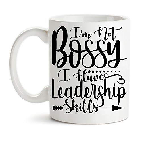 PerfectPrintedAQA - Bossy Mug I m Not Bossy I Have Leadership Skills 11oz Ceramic Coffee Mug Cup Drinkware High Gloss