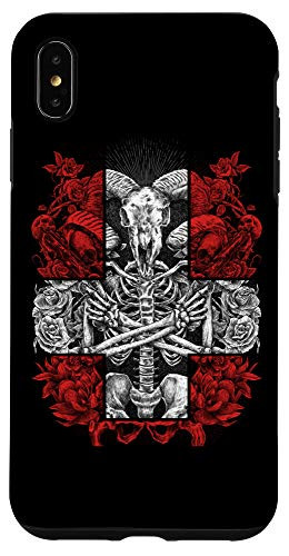 iPhone XS Max Satanic Gift for Satanist Occult Upside Down Cross Baphomet Case