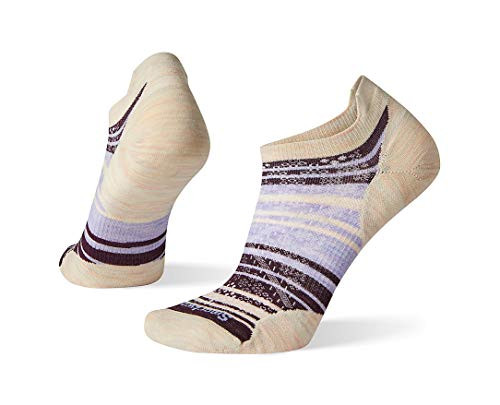 Smartwool PhD Run Ultra Light Striped Micro Moonbeam MD  Women s Shoe 7-9.5