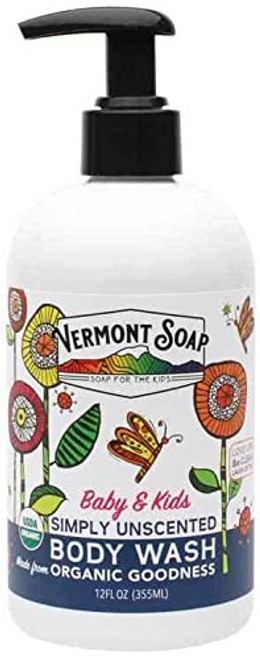 Vermont Soap USDA Certified Organic Simply Unscented Baby and Kids Body Wash 12 oz Vermont Soap USDA Certified Organic Simply Unscented Baby and Kids Body Wash 12 oz