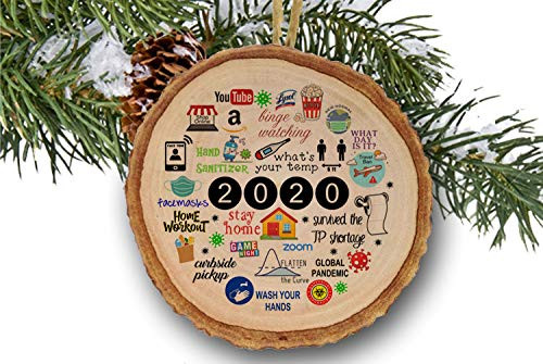 2020 Christmas Ornament Covid Christmas Pandemic Ornament Rustic Wooden Ornament