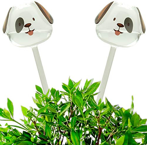 Adabocute Clear Glass 2 Dogs Plant Waterer Bulbs - Automatic Watering Stakes Self Watering Globes - Plant Water Drippers Irrigation Devices for Indoor and Outdoor Plants Adabocute Clear Glass 2 Dogs Plant Waterer Bulbs - Automatic Watering Stakes Self Watering Globes - Plant Water Drippers Irrigation Devices for Indoor and Outdoor Plants