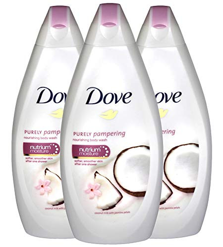 Dove Purely Pampering Nourishing Shower Gel Coconut Milk with Jasmine Petals 16.9 Ounces  Pack of 3