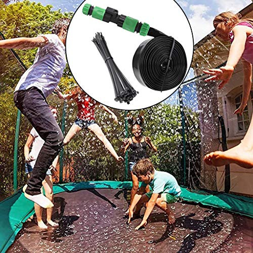 Trampoline Sprinkler for Kids Outdoor Trampoline Sprinkler Waterpark Fun Summer Outdoor Water Games Yard Toys Sprinklers Backyard Water Park for Boys Girls  15M