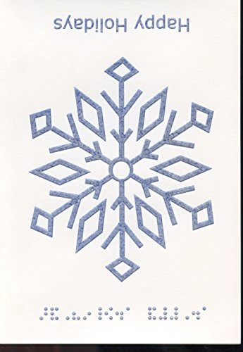 Braille and Tactile Greeting Card  Happy Holidays - One Snowflake