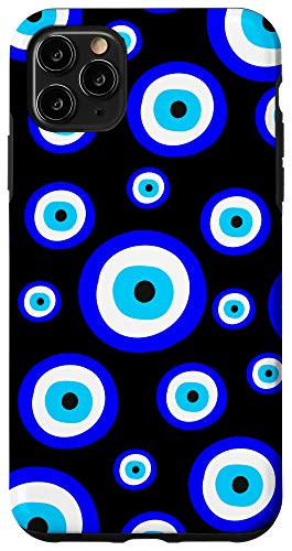 iPhone 11 Pro Max Evil Eye Symbol Blue on Black Protection Good luck Charm Case