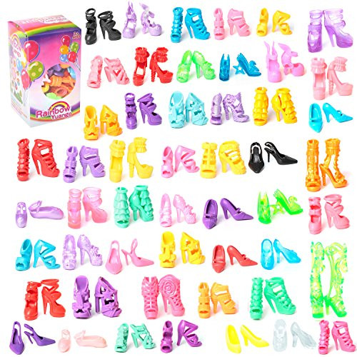 50 Pairs Different High Heel Shoes Boots Accessories For Barbie Doll 50 Pairs Different High Heel Shoes Boots Accessories For Barbie Doll