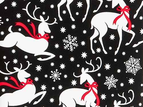Reindeer and Snowflakes Christmas Holiday Gift Wrap Paper - 16 Foot Roll
