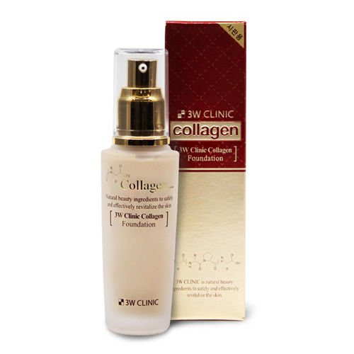 3W Clinic Collagen Foundation 1.69Oz Perfect Cover Make-Up Base  23.Natural beige