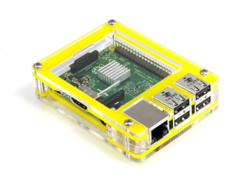 Zebra Case - Raspberry Pi 3 Pi 2 and B plus  Tropical Yellow  with Heatsinks ~ C4Labs