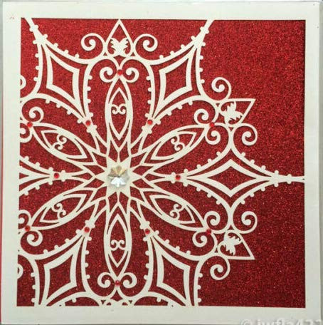 PAPYRUS General 1 Each-Lazer Cut Snowflake Christmas Card
