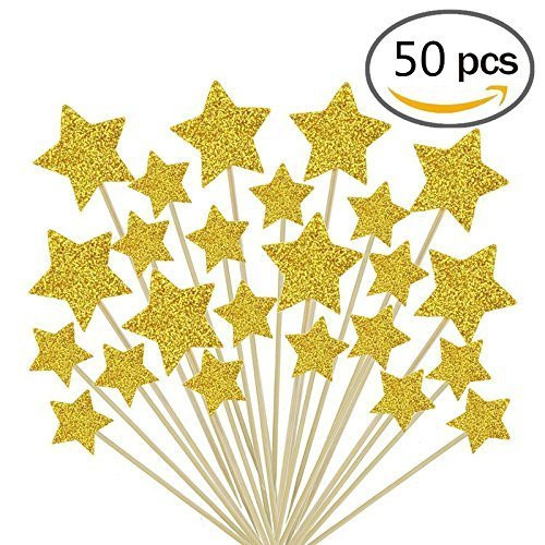 Jelacy 50 Pcs Gold Star Cupcake Toppers,Star Cupcake Toppers Twinkle Twinkle Little Star Decorations Birthday Cupcake Toppers Glitter Gold Cupcake Toppers for Party Cake Decorations Jelacy 50 Pcs Gold Star Cupcake Toppers,Star Cupcake Toppers Twinkle Twinkle Little Star Decorations Birthday Cupcake Toppers Glitter Gold Cupcake Toppers for Party Cake Decorations