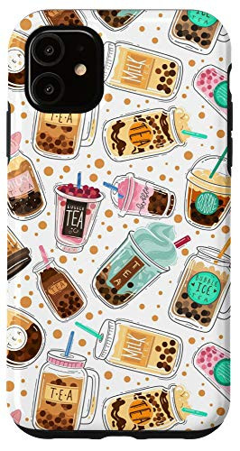 iPhone 11 Boba Bubble Tea Phone Case Cute Flavor Pattern Case