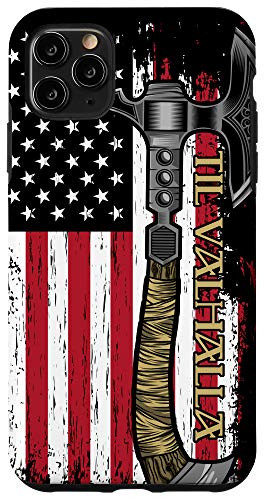 iPhone 11 Pro Max Til Valhalla Nordic Viking Warrior USA Flag Norse Viking Case