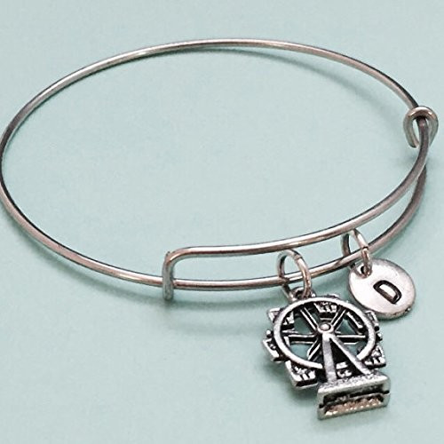 Ferris wheel bangle Ferris wheel bracelet ferris wheel charm personalized bracelet expandable bangle charm bangle initial monogram Ferris wheel bangle Ferris wheel bracelet ferris wheel charm personalized bracelet expandable bangle charm bangle initial monogram