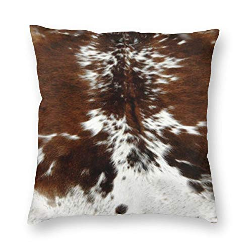 ~ Cowhide Print Throw Decorative Pillow Case Home Decor Square 18x18 Inches Pillowcase