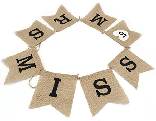 MISS TO MRS Burlap Banner Vintage Wedding Party Decoration Bunting