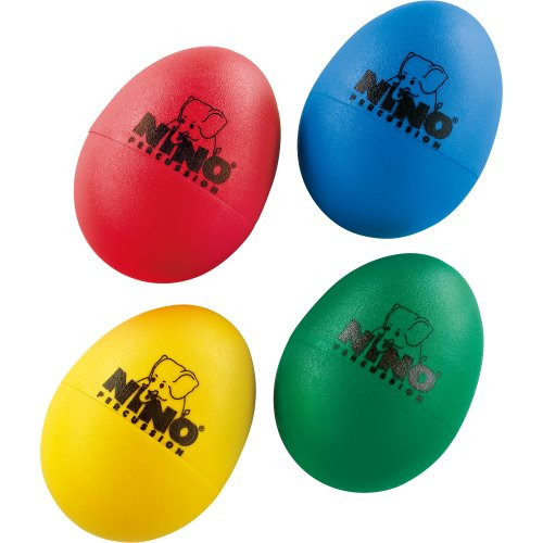 Nino Percussion NINOSET540 Kids Four Piece Plastic Egg Shaker Set with Assorted Colors (VIDEO)