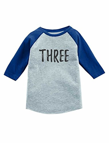 Tstars 3rd Birthday Gift for 3 Year Old Child 3 4 Sleeve Baseball Jersey Toddler Shirt 3T Blue