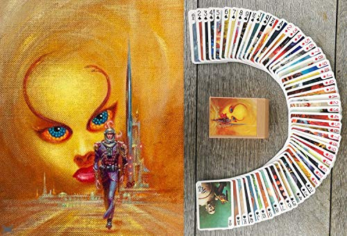 FlonzGift SCI FI Art Playing Cards Poker Deck 54 Cards All Different Vintage Sci Fi Comic Covers Art by Frank Kelly Freas FlonzGift SCI FI Art Playing Cards Poker Deck 54 Cards All Different Vintage Sci Fi Comic Covers Art by Frank Kelly Freas