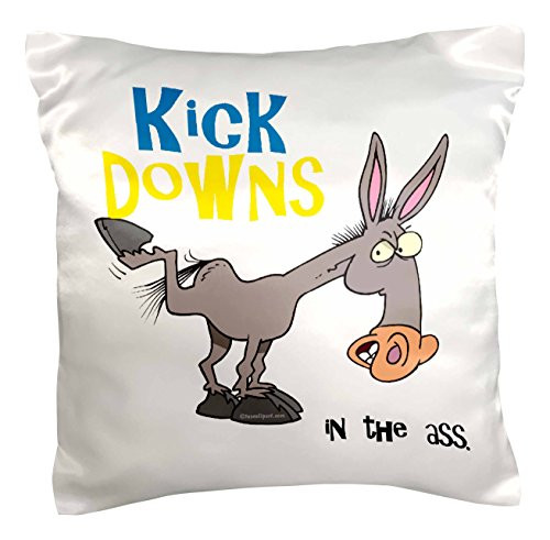 3dRose pc_115595_1 Kick Downs Syndrome in The Ass Awareness Ribbon Cause Design - Pillow Case 16 by 16 inch