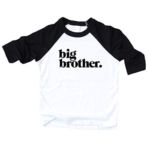 Bold Promoted to Big Brother Sibling Reveal Shirt for Boys Sibling Outfit Black 3 4 Sleeve Raglan