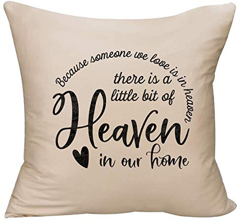 EVH Because Someone we Love is in Heaven
 Love Heart Grieving Decorative Throw Pillow Cover 18 x 18 Beige Funny Gift EVH Because Someone we Love is in Heaven
 Love Heart Grieving Decorative Throw Pillow Cover 18 x 18 Beige Funny Gift